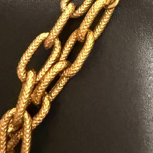 Vintage Monet Signed Textured Gold Super Long Chain Necklace Wrap Opera Length - Picture 12 of 12